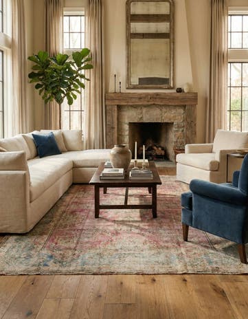 9' 4 x 12' 6 Hand Knotted Ultra Vintage Persian Wool Rug