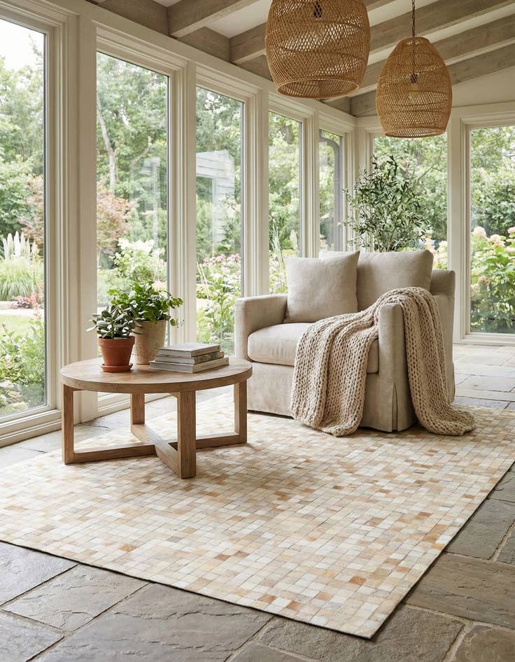 Detail image of 5' 1 x 7' 11 Cowhide Stocks Rug