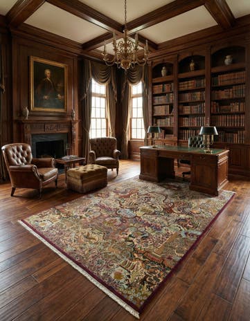 9' 8 x 12' 10 Hand Knotted Kashmar Persian Wool Rug