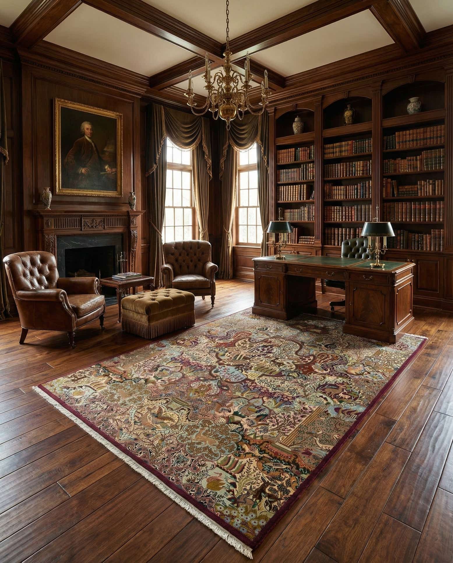 9' 8 x 12' 10 Hand Knotted Kashmar Persian Wool Rug
