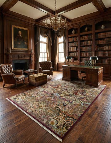 9' 8 x 12' 10 Hand Knotted Kashmar Persian Wool Rug