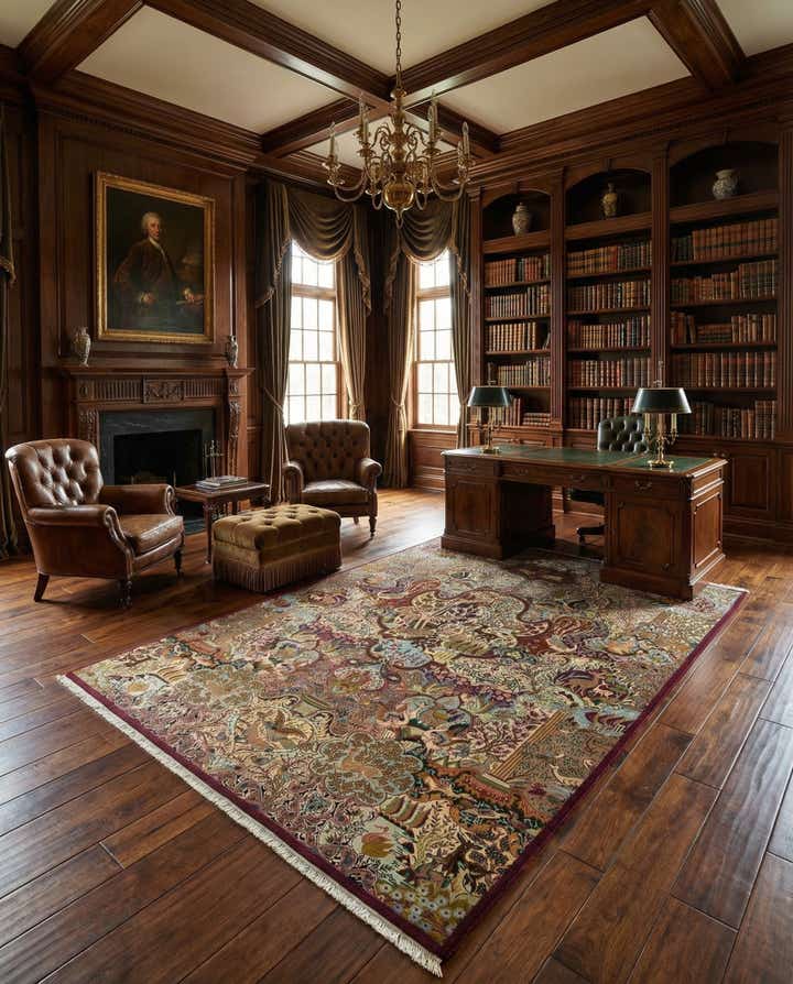 9' 8 x 12' 10 Hand Knotted Kashmar Persian Wool Rug