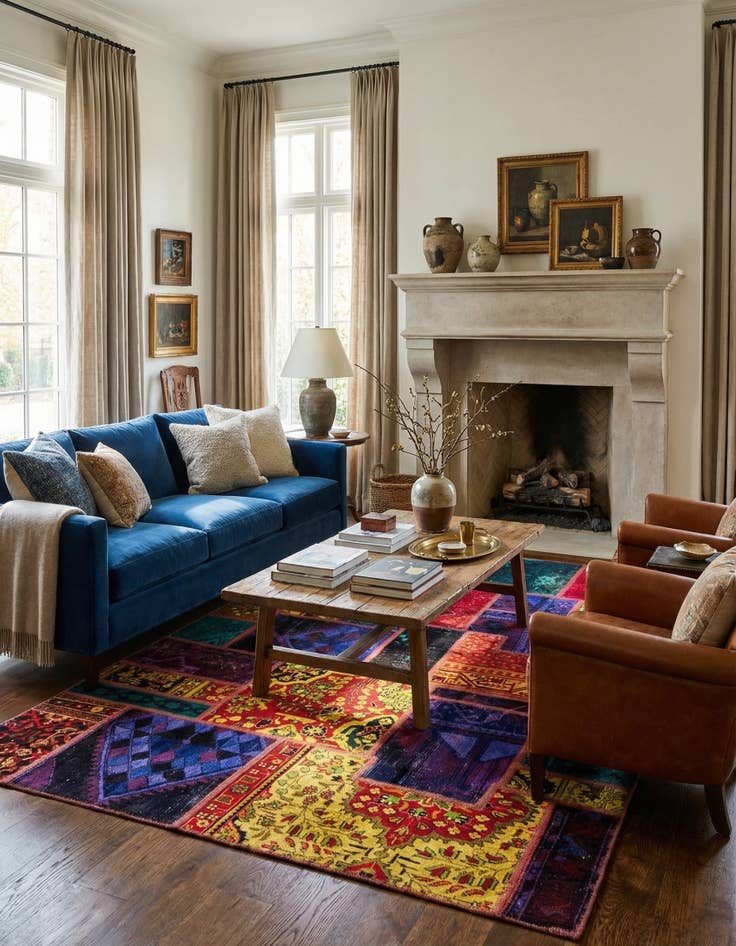 Detail image of 5' 6 x 7' 8  Hand Knotted Ultra Vintage Persian Wool Rug