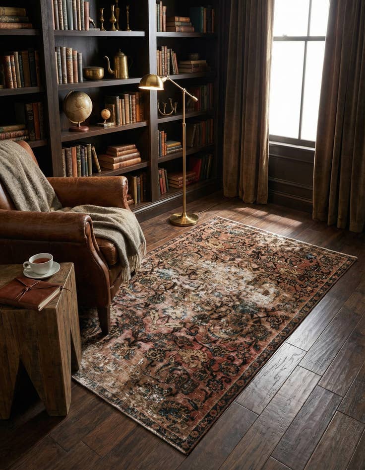 Detail image of 3' 5 x 5' 7  Hand Knotted Ultra Vintage Persian Wool Rug