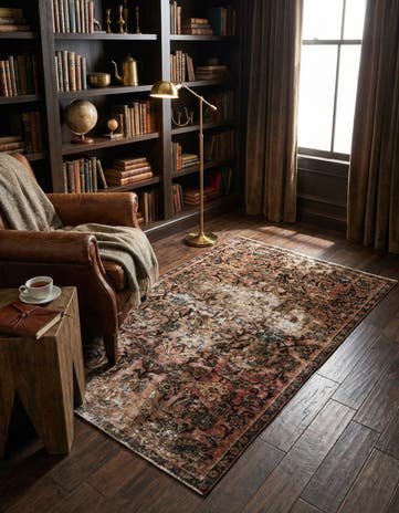 3' 5 x 5' 7 Hand Knotted Ultra Vintage Persian Wool Rug
