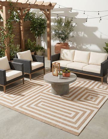 10' x 10' Easy-Clean Modern Indoor / Outdoor Square Rug