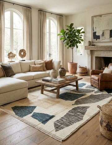9' x 12' 8 Hand Knotted Moroccan Wool Rug