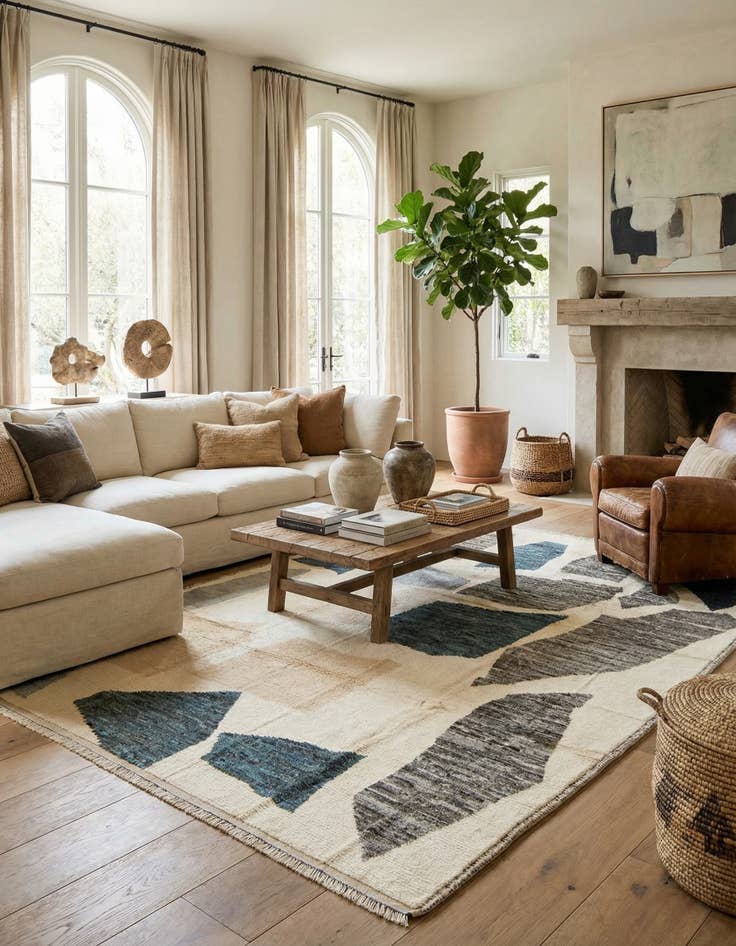 Detail image of  9' x 12' 8  Hand Knotted Moroccan Wool Rug