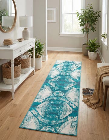 Turquoise Monte Carlo Runner Rug