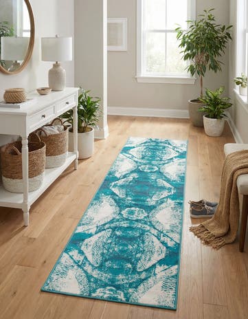 Turquoise Monte Carlo Runner Rug