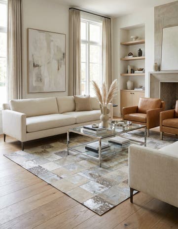 5' 1 x 7' 10 Cowhide Rug