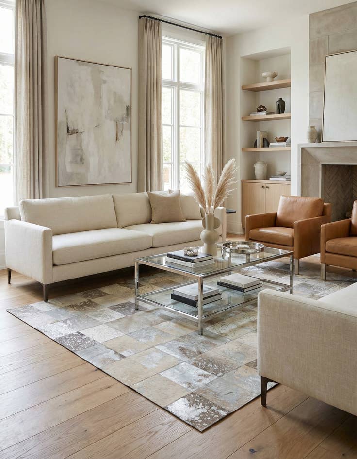 Detail image of 5' 1 x 7' 10 Cowhide Rug