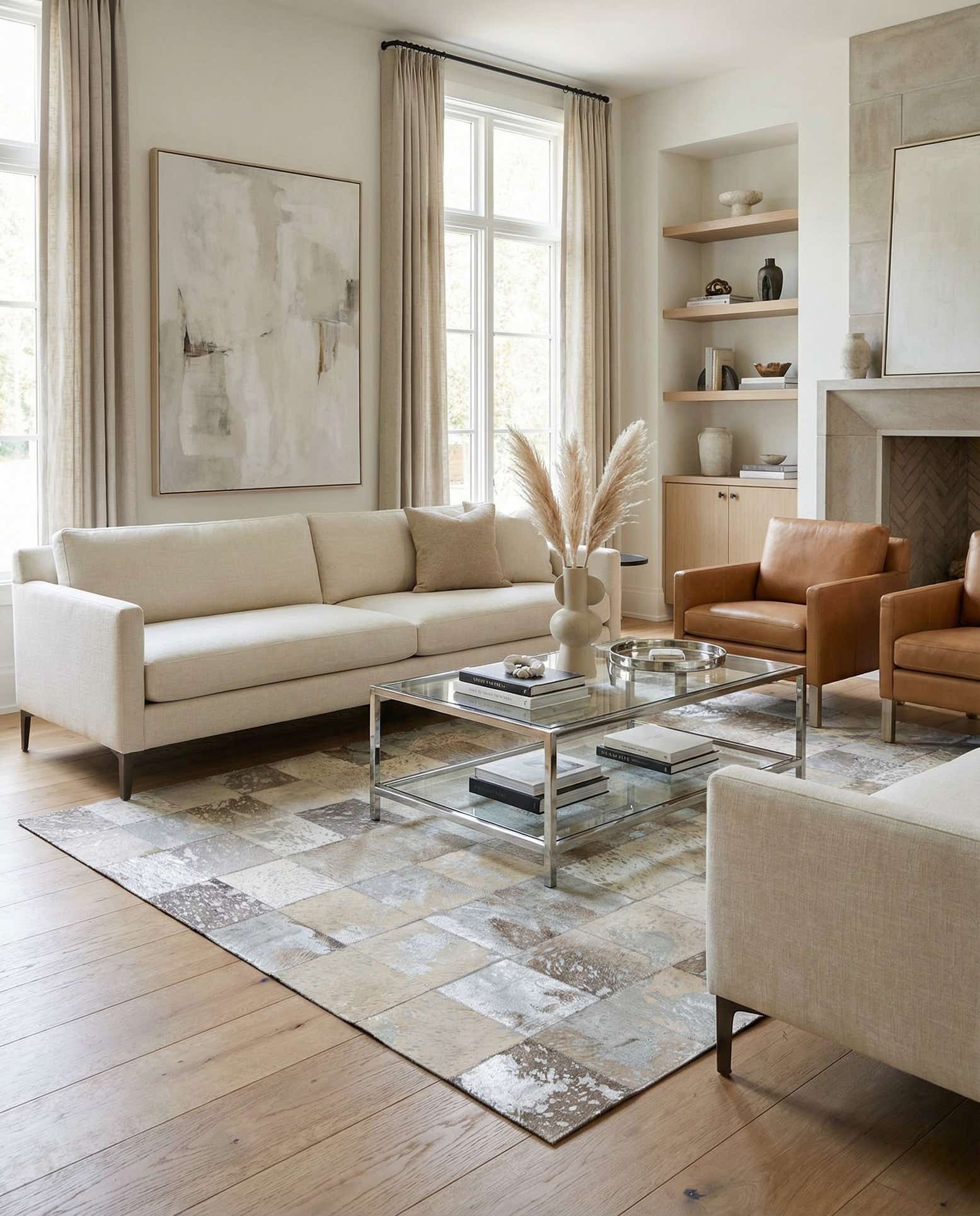 5' 1 x 7' 10 Cowhide Rug