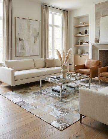 5' 1 x 7' 10 Cowhide Rug