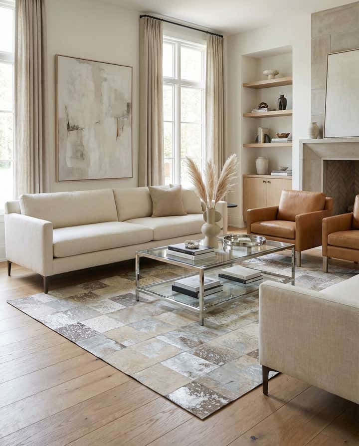 5' 1 x 7' 10 Cowhide Rug
