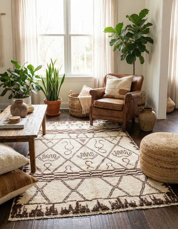 4' 1 x 6' 4 Hand Knotted Moroccan Wool Rug