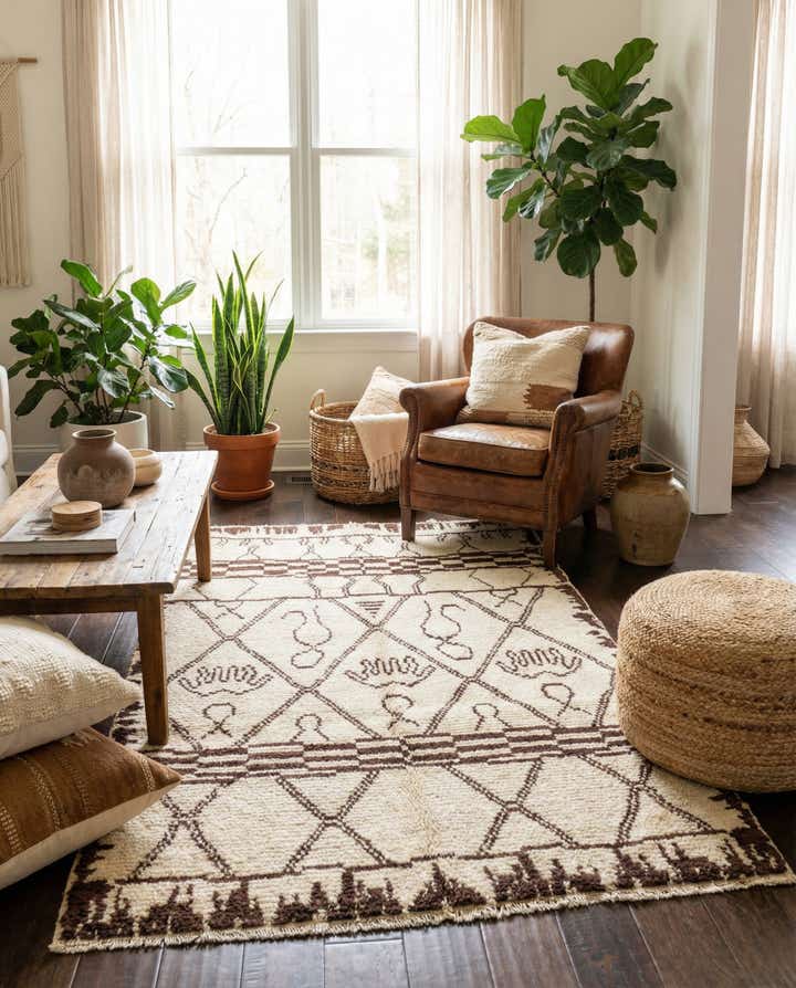 4' 1 x 6' 4 Hand Knotted Moroccan Wool Rug