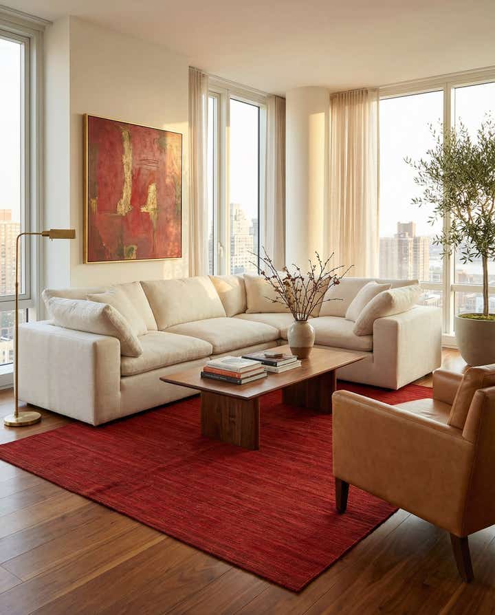 6' 8 x 9' 6 Hand Woven Kilim Modern Wool Rug