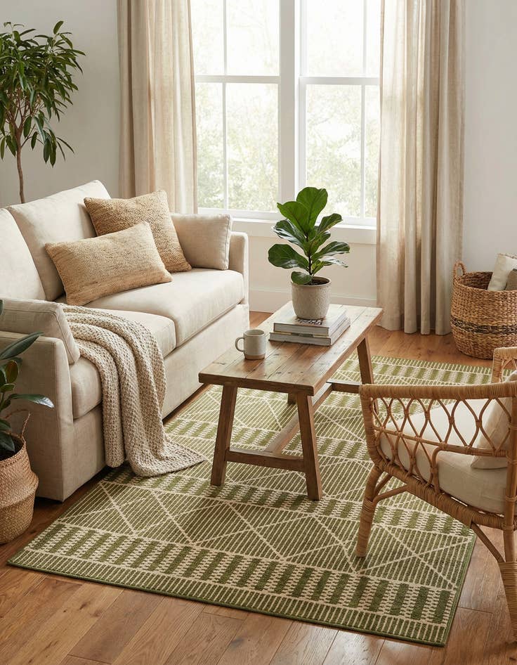 Detail image of 4' x 6'  Washable Trellis Indoor / Outdoor Rug