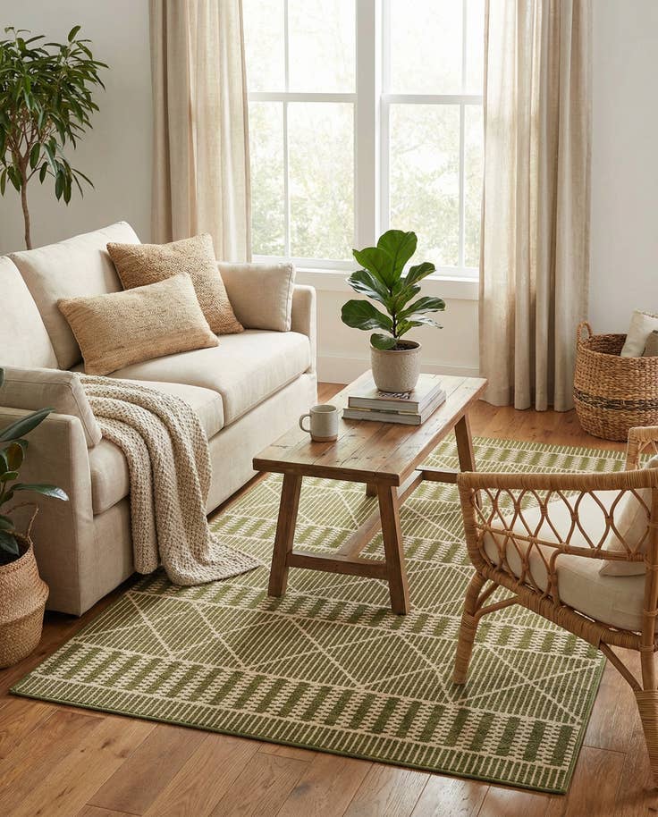 Detail image of 4' x 6' Easy-Clean Trellis Indoor / Outdoor Rug