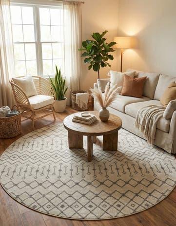 10' x 10' Moroccan Trellis Round Rug