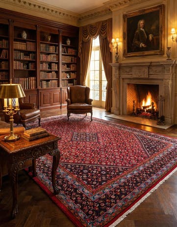 9' 8 x 12' 10 Hand Knotted Mahal Persian Wool Rug