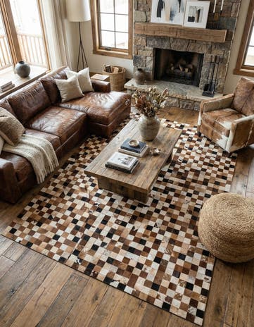 8' x 10' Cowhide Leather Rug