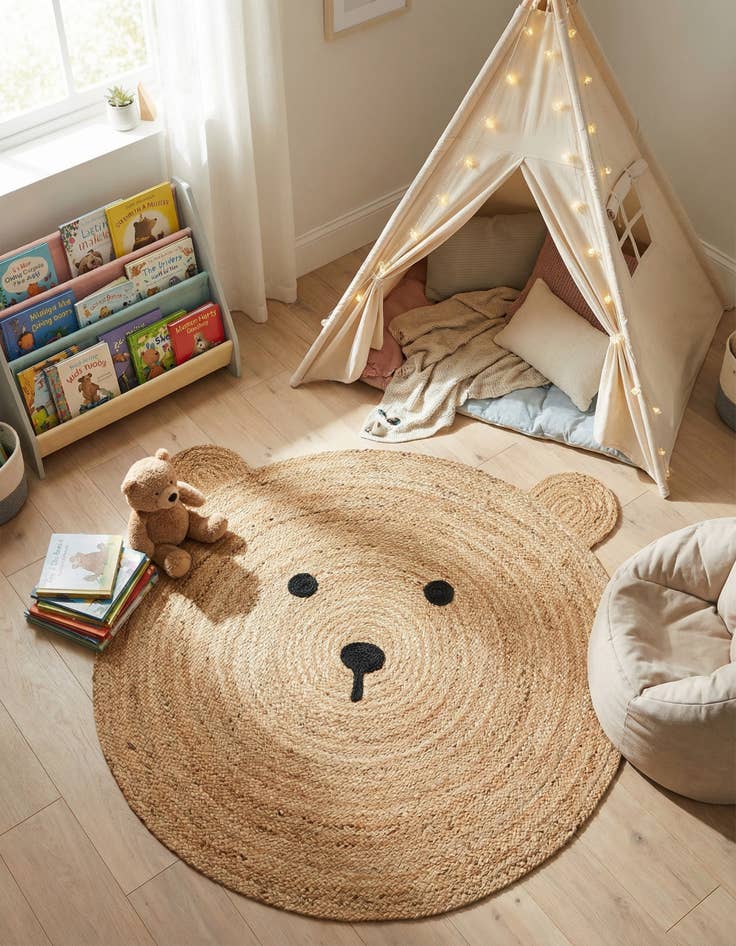Detail image of 4' 1 x 4' 1 Kids Braided Jute Round Rug