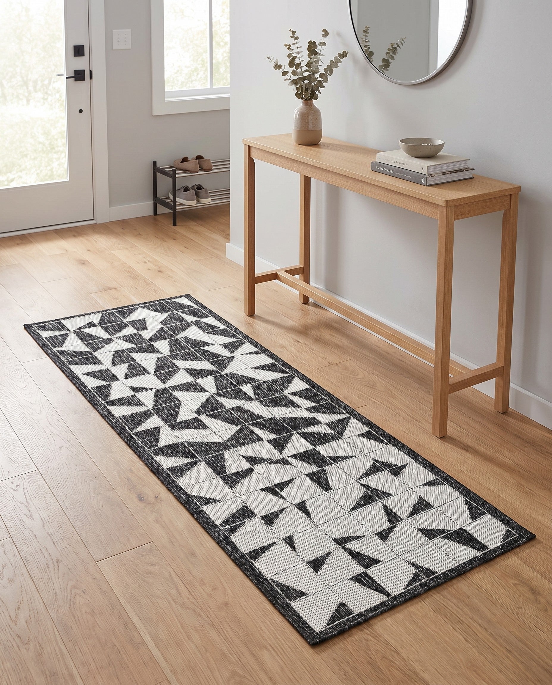 2' x 5' 3 Easy-Clean Modern Indoor / Outdoor Runner Rug