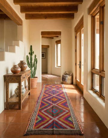 2' 3 x 8' 5 Hand Knotted Kilim Fars Persian Wool Runner Rug