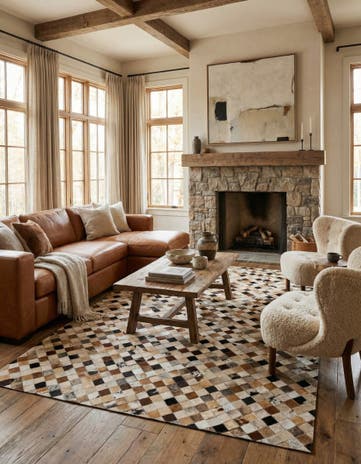 5' 1 x 7' 10 Cowhide Stocks Rug