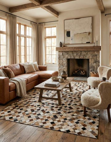 5' 1 x 7' 10 Cowhide Stocks Rug