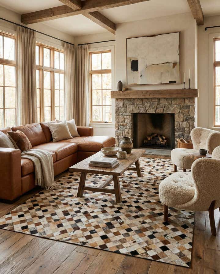 5' 1 x 7' 10 Cowhide Stocks Rug