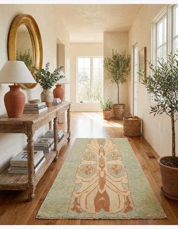 4' 7 x 6' 9 Hand Knotted Oushak Wool Rug