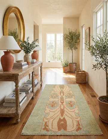 4' 7 x 6' 9 Hand Knotted Oushak Wool Rug