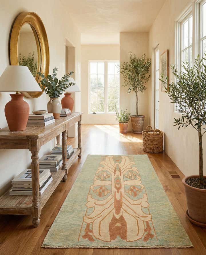 4' 7 x 6' 9 Hand Knotted Oushak Wool Rug
