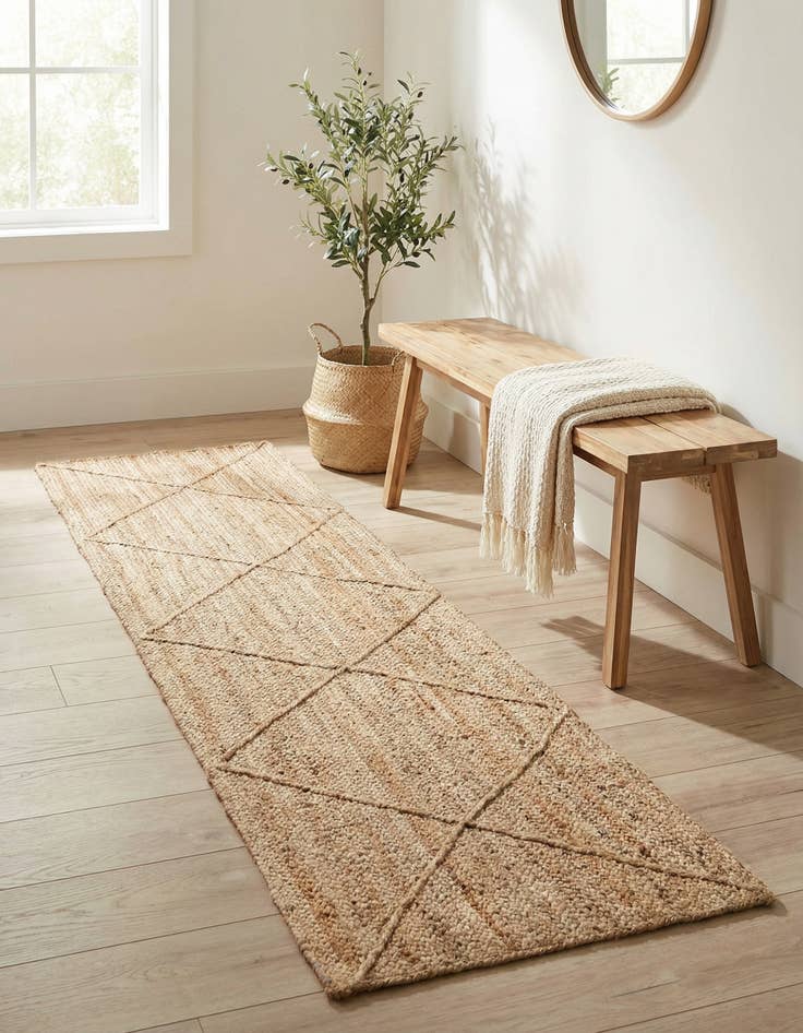 Detail image of 2' 2 x 8' 2 Handmade Braided Jute Runner Rug
