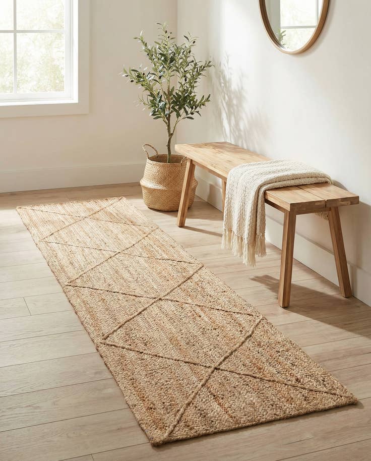Detail image of 2' 2 x 8' 2 Handmade Braided Jute Runner Rug