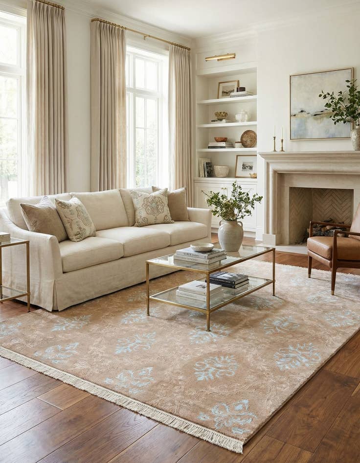 Detail image of  6' 6 x 9' 7  Hand Knotted Darya Wool Rug