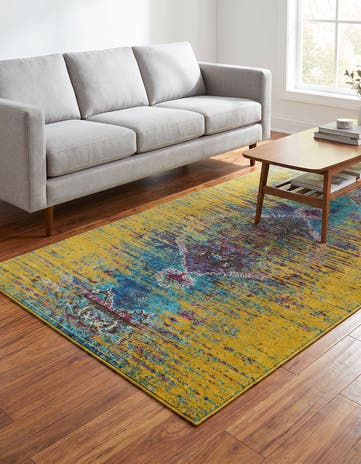 Green Washable Arte Rug