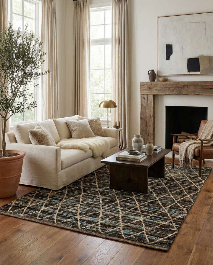 5' 9 x 8' Hand Knotted Moroccan Wool Rug
