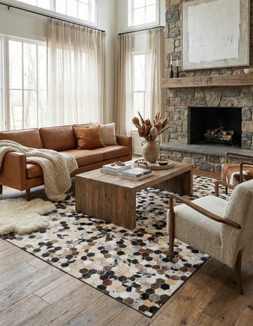 5' x 8' Cowhide Leather Rug