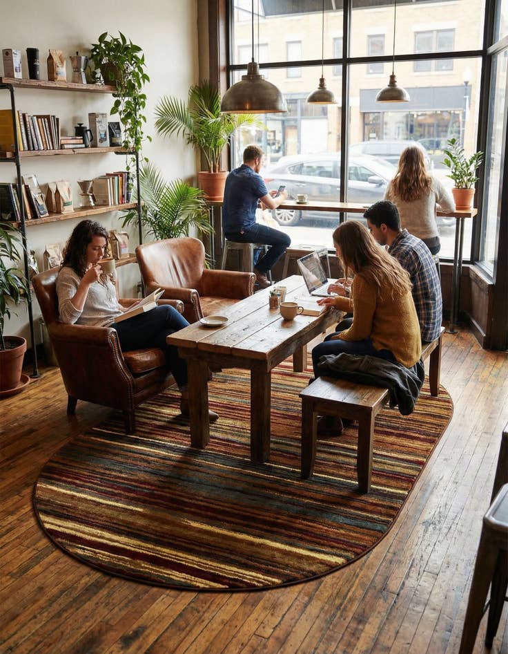 Detail image of 3' 1 x 5' 3 Coffee Shop Oval Rug