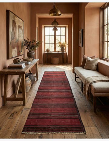 3' x 11' 9 Hand Woven Kilim Afghan Wool Runner Rug