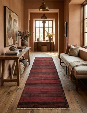 3' x 11' 9 Hand Woven Kilim Afghan Wool Runner Rug