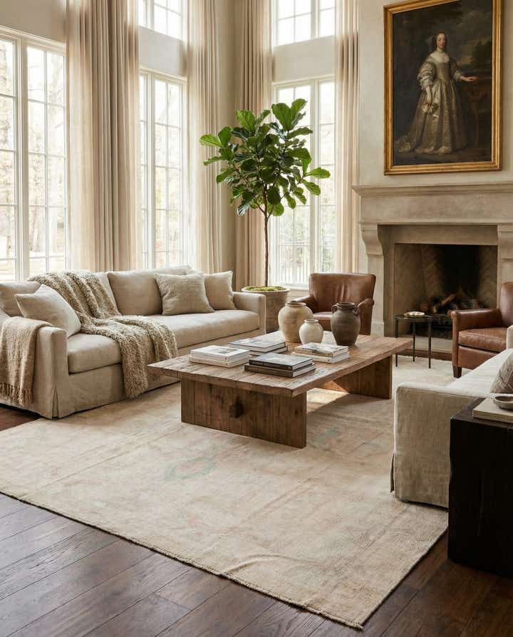 9' 9 x 13' 7 Hand Knotted Oushak Wool Rug