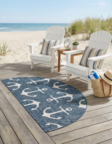 3' x 6' Easy-Clean Coastal Indoor / Outdoor Hearth Rug