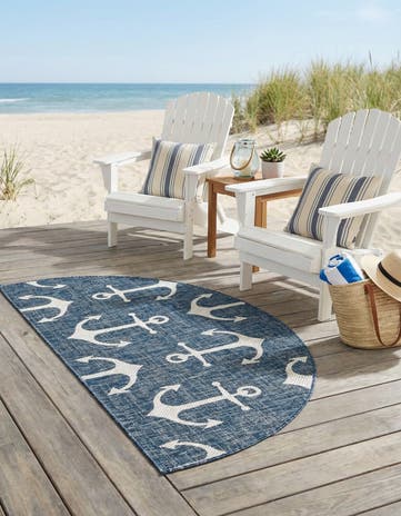 3' x 6' Easy-Clean Coastal Indoor / Outdoor Hearth Rug
