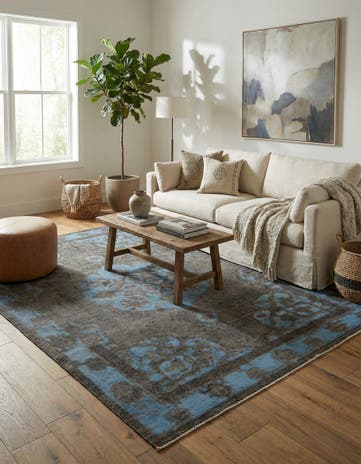 6' 3 x 9' 3 Hand Knotted Ultra Vintage Persian Wool Rug