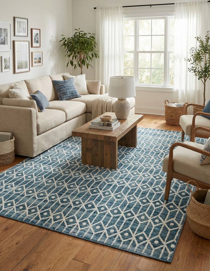 Detail image of  9' x 12' Lattice Trellis Rug